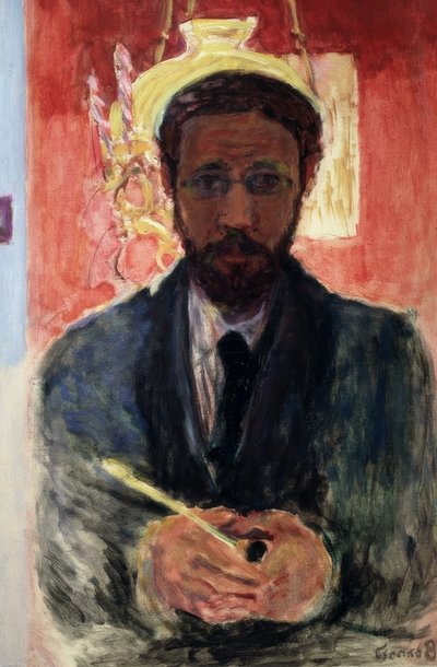 Zelfportret met pijp door Pierre Bonnard
